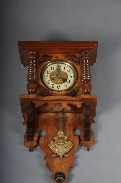 Pamono Wooden Wall Clock, 1880s> Clocks