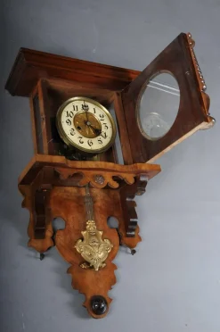 Pamono Wooden Wall Clock, 1880s><noscript><img width=