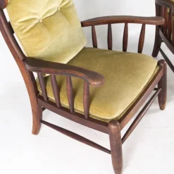 Online Pamono Wooden Wingback Chairs, 1960s, Set of 2