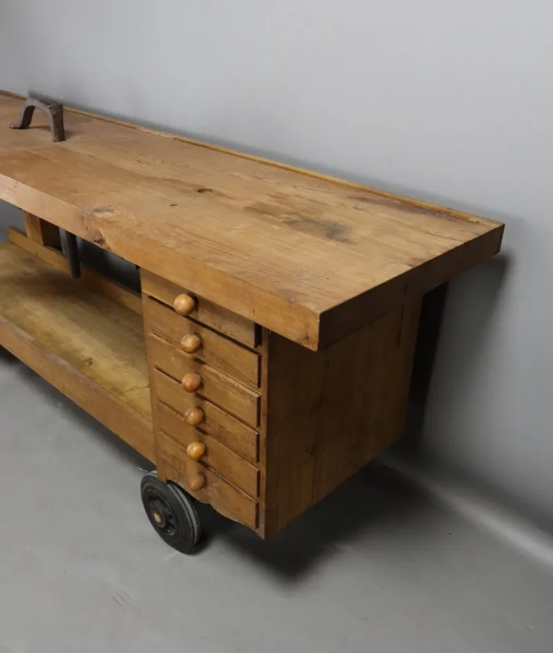 Best Pamono Wooden Workbench on Castors