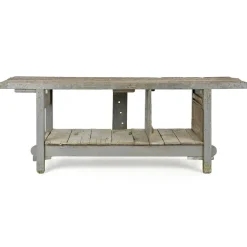 Online Pamono Workbench in Weathered Solid Wood