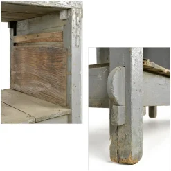 Online Pamono Workbench in Weathered Solid Wood