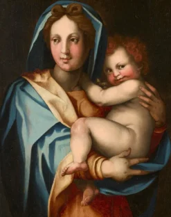 New Pamono Workshop of Andrea del Sarto / Andrea d'Agnolo di Francesco, Madonna and Child, 1530, Oil on Board