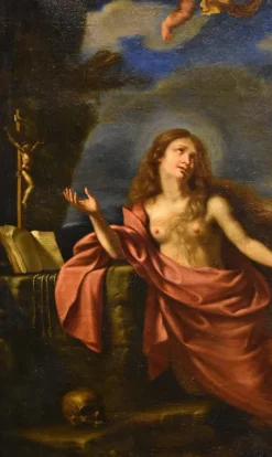 Pamono Workshop of Giovanni Francesco Barbieri / Il Guercino, Mary Magdalene, 1650, Oil on Canvas><noscript><img width=