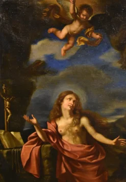 Pamono Workshop of Giovanni Francesco Barbieri / Il Guercino, Mary Magdalene, 1650, Oil on Canvas><noscript><img width=