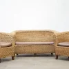 Pamono Woven Banana Garden Sofa and Armchairs, 1980s, Set of 3> Garden Seating