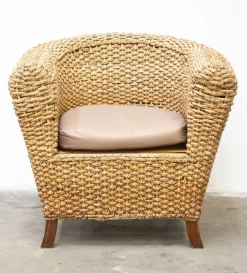 Pamono Woven Banana Garden Sofa and Armchairs, 1980s, Set of 3> Garden Seating