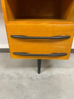 Pamono Writing Desk with Cabinet by Mojmír Požár for Up Závody Bučovice, 1960s, Set of 2><noscript><img width=