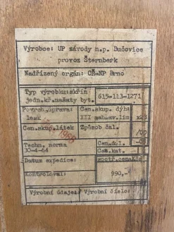Pamono Writing Desk with Cabinet by Mojmír Požár for Up Závody Bučovice, 1960s, Set of 2><noscript><img width=