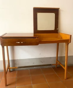 Pamono Writing Desk with Folding Mirror and Drawer attributed to Giò Ponti, Italy, 1950s> Dressing Tables