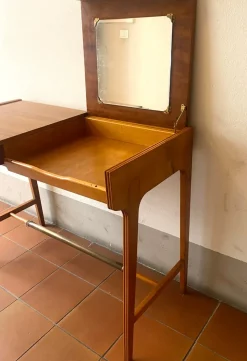 Pamono Writing Desk with Folding Mirror and Drawer attributed to Giò Ponti, Italy, 1950s><noscript><img width=
