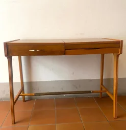 Pamono Writing Desk with Folding Mirror and Drawer attributed to Giò Ponti, Italy, 1950s><noscript><img width=