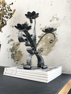 Pamono Wrought Iron Candleholder, 1950s><noscript><img width=