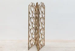 Hot Pamono Wrought Iron Decorative Gilt Folding Screen, Italy, 1950s