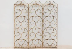 Hot Pamono Wrought Iron Decorative Gilt Folding Screen, Italy, 1950s