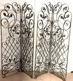 Pamono Wrought Iron Four-Leaf Partition, Set of 4