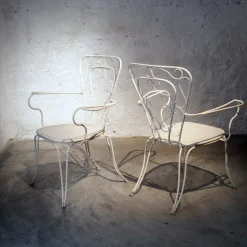 Pamono Wrought Iron Garden Chairs, 1950s, Set of 4> Garden Seating