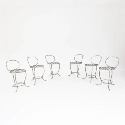 Pamono Wrought Iron Garden Chairs, Italy, 1950s, Set of 6> Garden Seating