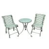 Pamono Wrought Iron Garden Table and Chairs from Arras, 1890s, Set of 3> Garden Seating