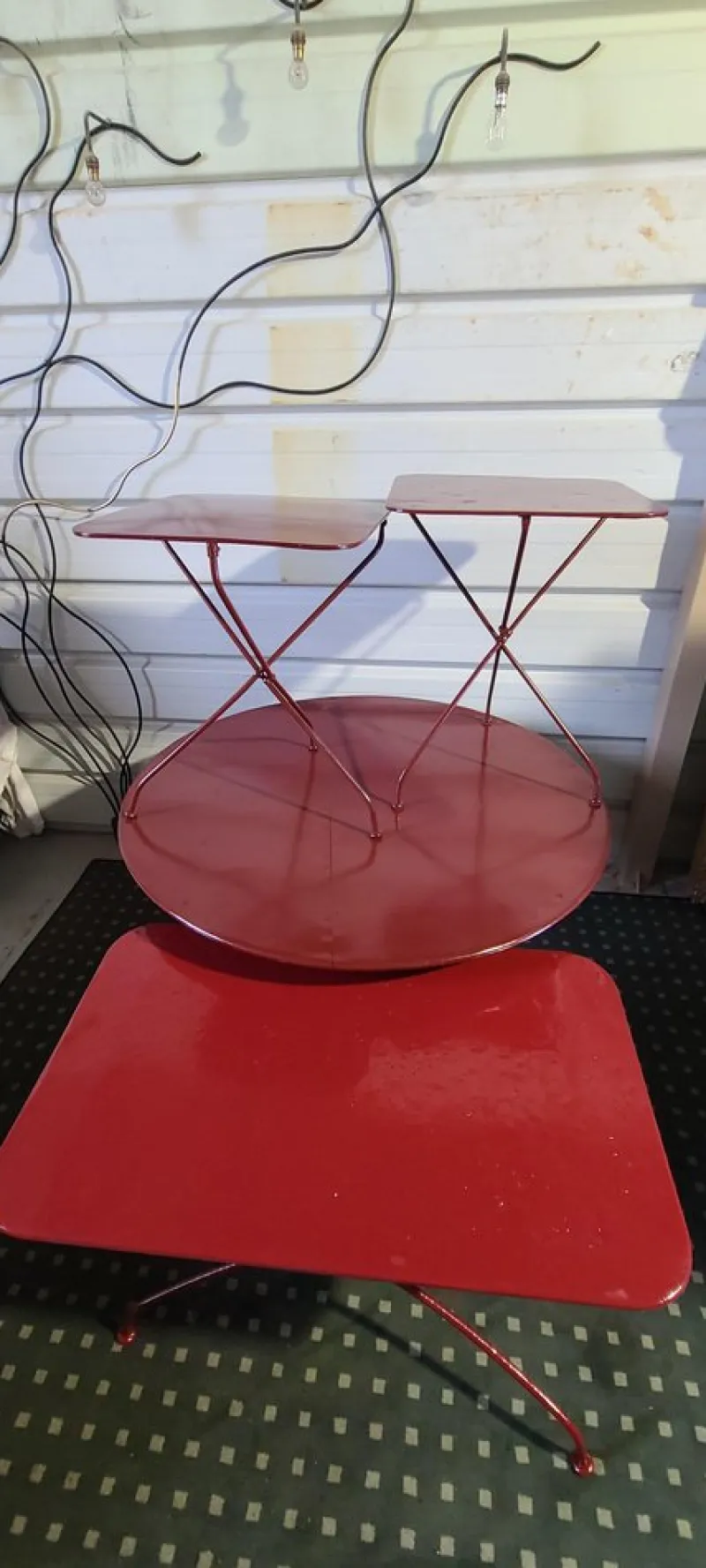 Pamono Wrought Iron Garden Tables, 1900s, Set of 4> Garden Tables