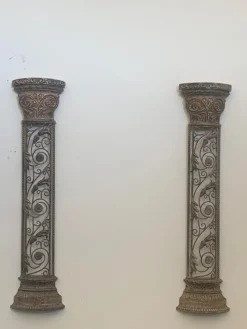 Pamono Wrought Iron Half Columns, 1970s, Set of 2> Pedestals And Columns
