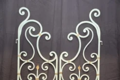 Pamono Wrought Iron Interior Doors by Gilbert Poillerat, 1950s, Set of 2><noscript><img width=