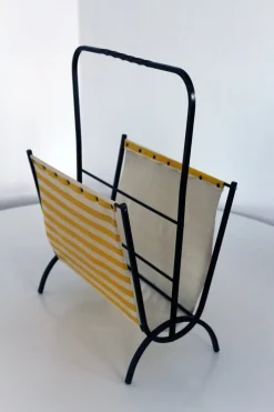 Pamono Wrought Iron Magazine Rack, 1950s><noscript><img width=