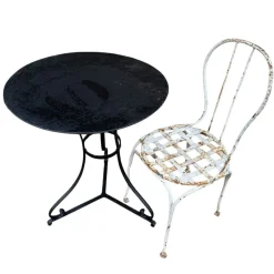 Pamono Wrought Iron Pedestal Table, France><noscript><img width=