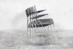 Clearance Pamono X Line Black Dining Chairs by Niels Jørgen Haugesen for Hybodan, Set of 4