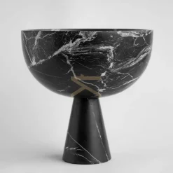 Pamono XL Black Marble Pedestal Bowl from Kiwano Concept><noscript><img width=