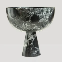 Pamono XL Black-Green Levanto Marble Pedestal Bowl from Kiwano Concept> Tabletop|Bowls