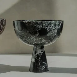 Pamono XL Black-Green Levanto Marble Pedestal Bowl from Kiwano Concept> Tabletop|Bowls