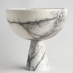 Discount Pamono XL Lilac Marble Pedestal Bowl from Kiwano Concept
