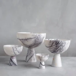 Discount Pamono XL Lilac Marble Pedestal Bowl from Kiwano Concept