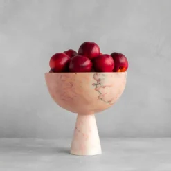 Pamono XL Pink Marble Pedestal Bowl from Kiwano Concept> Tabletop|Bowls
