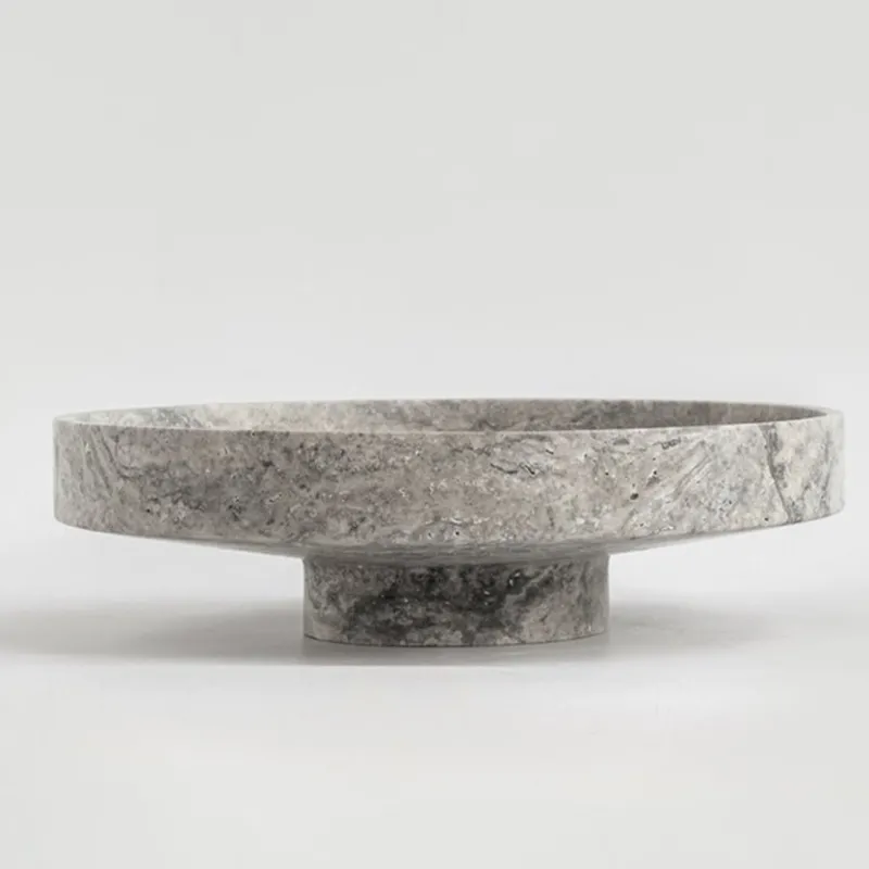 Discount Pamono XL Silver Travertine Narrow Bowl from Kiwano Concept