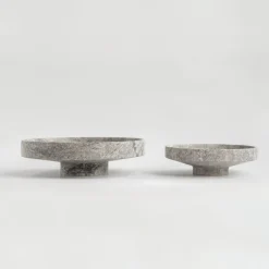 Discount Pamono XL Silver Travertine Narrow Bowl from Kiwano Concept
