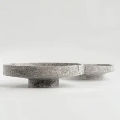 Discount Pamono XL Silver Travertine Narrow Bowl from Kiwano Concept
