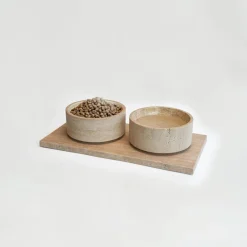 Pamono XL Travertine Limited Edition Pet Bowl from Kiwano Concept