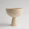 Pamono XL Travertine Pedestal Bowl from Kiwano Concept> Tabletop|Bowls
