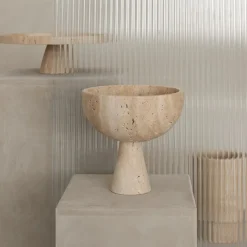 Pamono XL Travertine Pedestal Bowl from Kiwano Concept><noscript><img width=