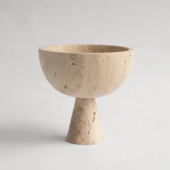 Pamono XL Travertine Pedestal Bowl from Kiwano Concept><noscript><img width=