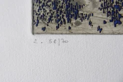Pamono Yannick Ballif, Abstract Serigraph on Woven Paste, 1976><noscript><img width=