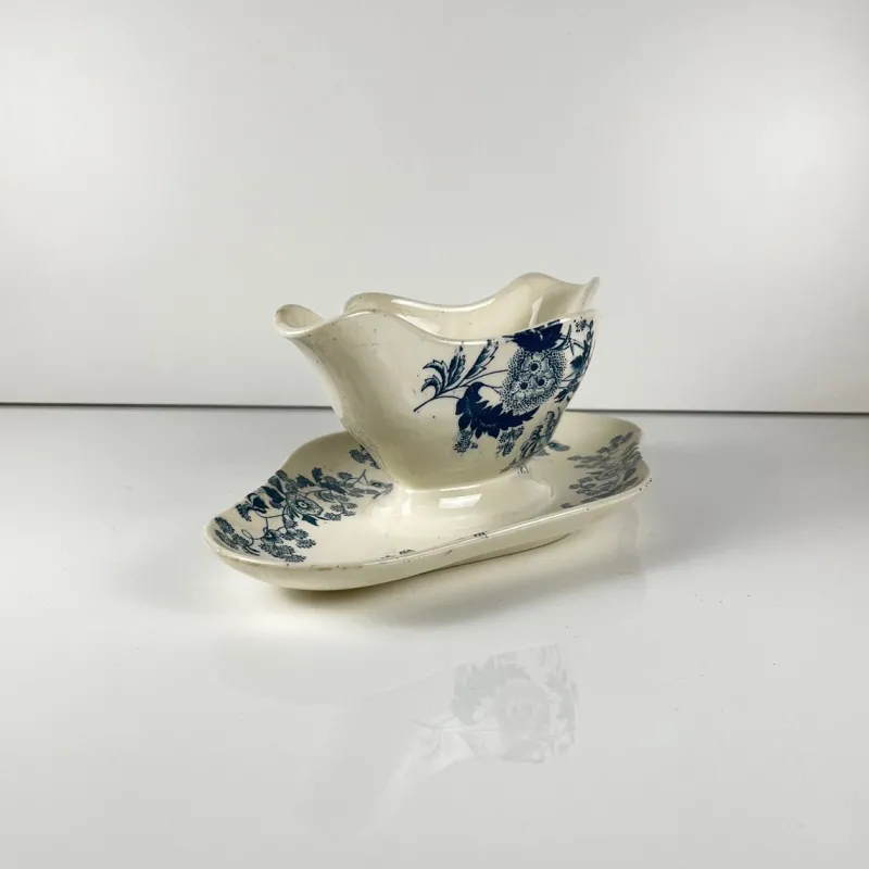 Pamono Ycho Sauceboat from Longwy, Late 19th Century> Dinnerware Accessories