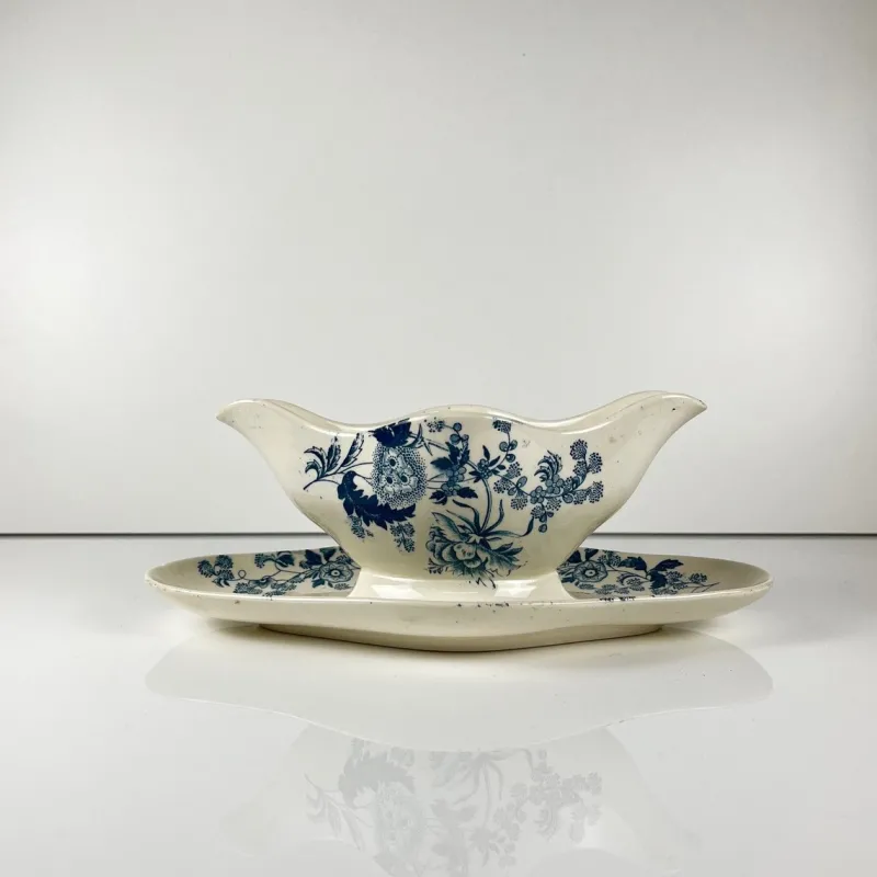 Pamono Ycho Sauceboat from Longwy, Late 19th Century> Dinnerware Accessories