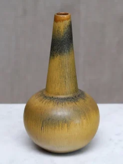 Sale Pamono Yellow and Black Hare-Fur Glazed Stoneware Vase by Wendelin Stahl, Germany, 1960s