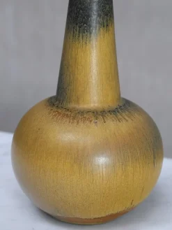Sale Pamono Yellow and Black Hare-Fur Glazed Stoneware Vase by Wendelin Stahl, Germany, 1960s