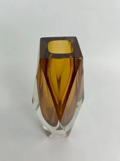 Online Pamono Yellow Art Glass Vase by Flavio Poli for Murano, 1950s