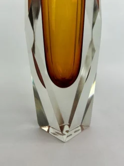 Online Pamono Yellow Art Glass Vase by Flavio Poli for Murano, 1950s