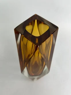 Online Pamono Yellow Art Glass Vase by Flavio Poli for Murano, 1950s